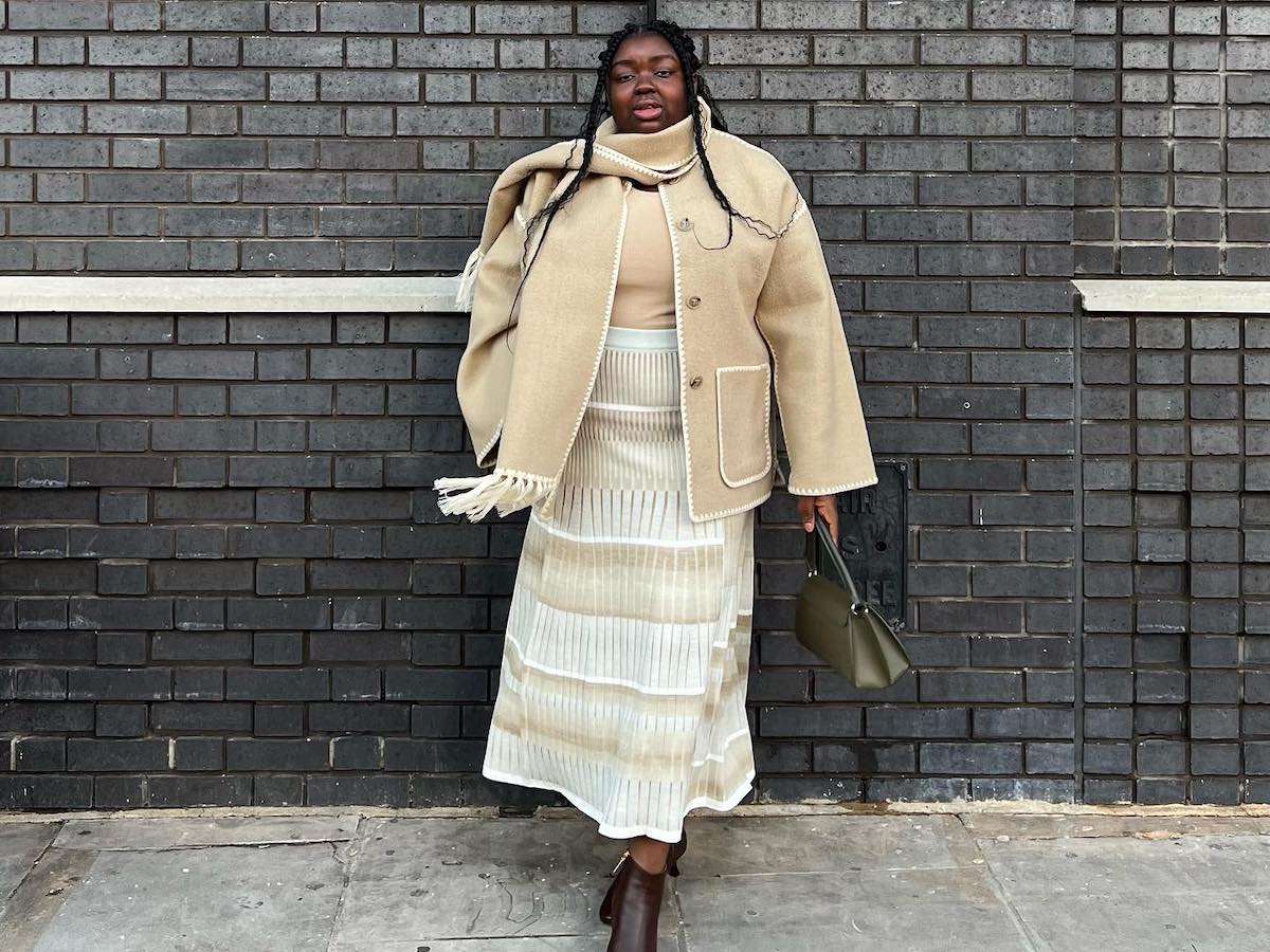 Influencer Abisola Omole 27 Coats With Built-In Scarves Toteme Coat