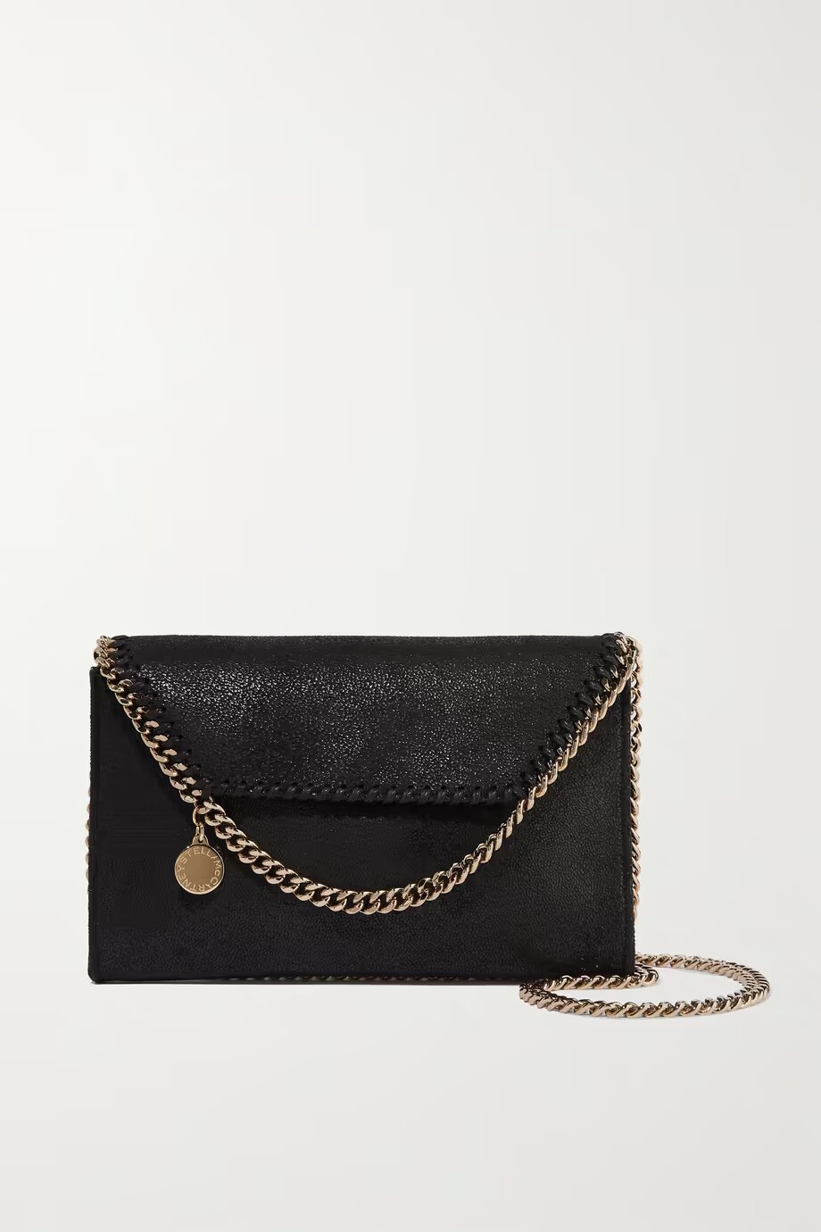 designer black bag with gold chain