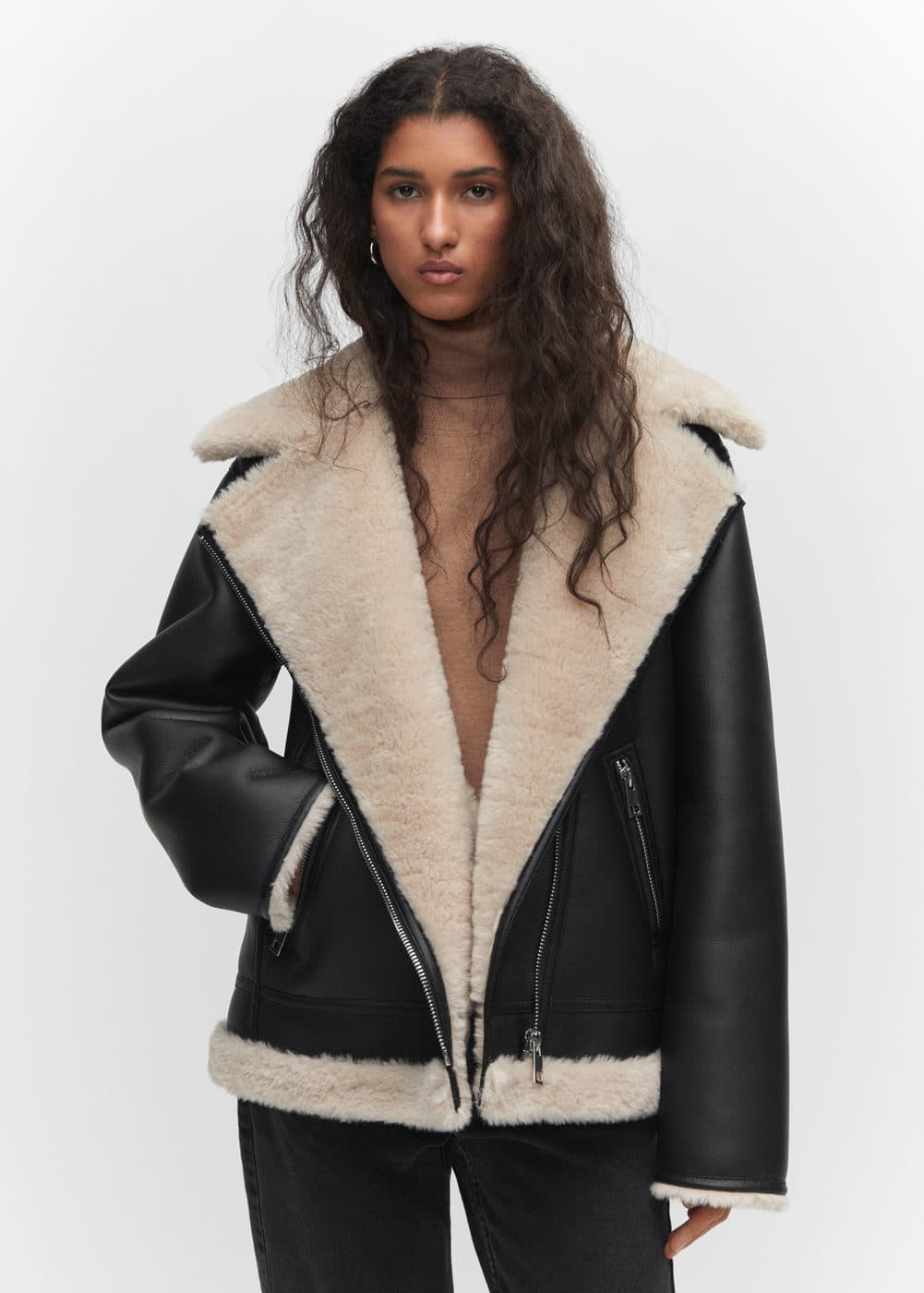 Mango's Sell-Out Faux-Shearling Jacket Is Back In Stock | Who What Wear