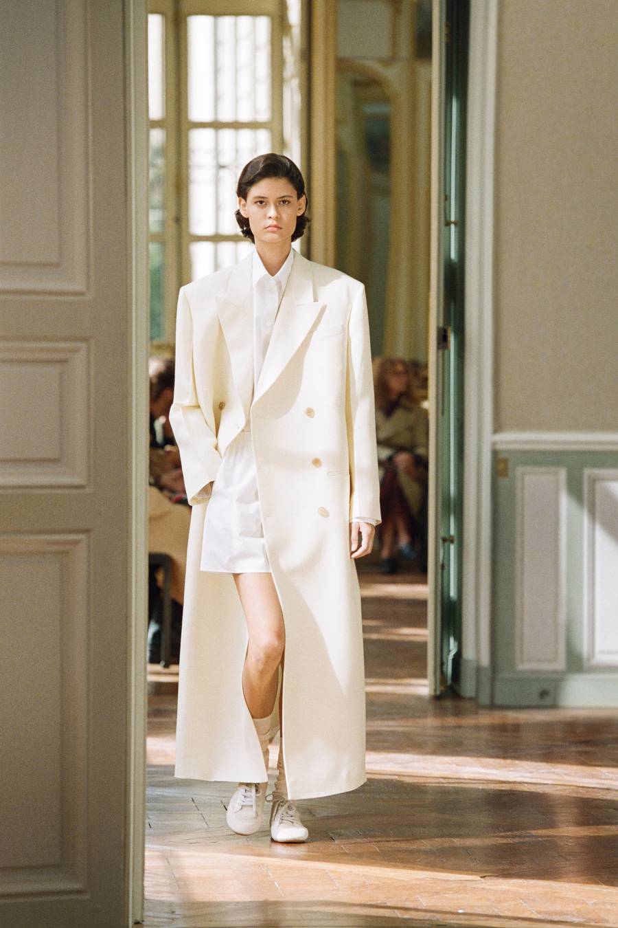 Fashion Coats Floor-Length Coats Intrend Floor-Lenght Coat light grey flecked casual look 