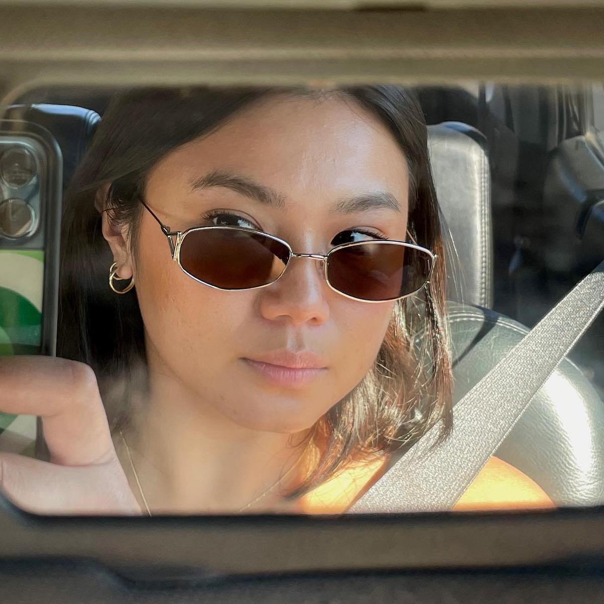 Mirror selfie with sunglasses