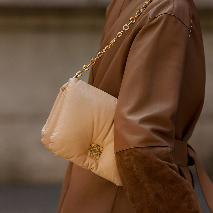 Loewe Goya Puffer Mini leather shoulder bag