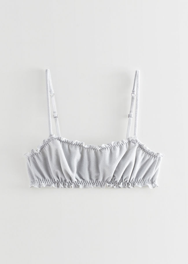 & Other Stories Ruched Glittery Metallic Soft Bra