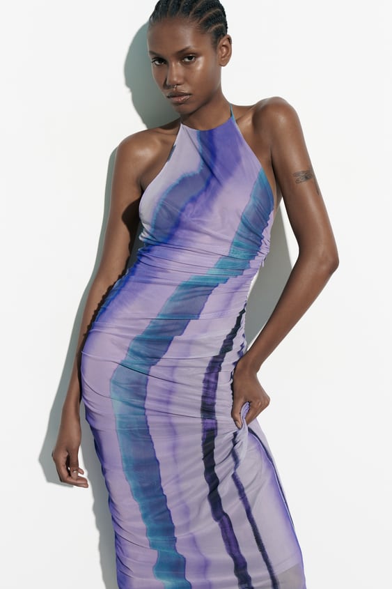 Zara Printed Tulle Dress