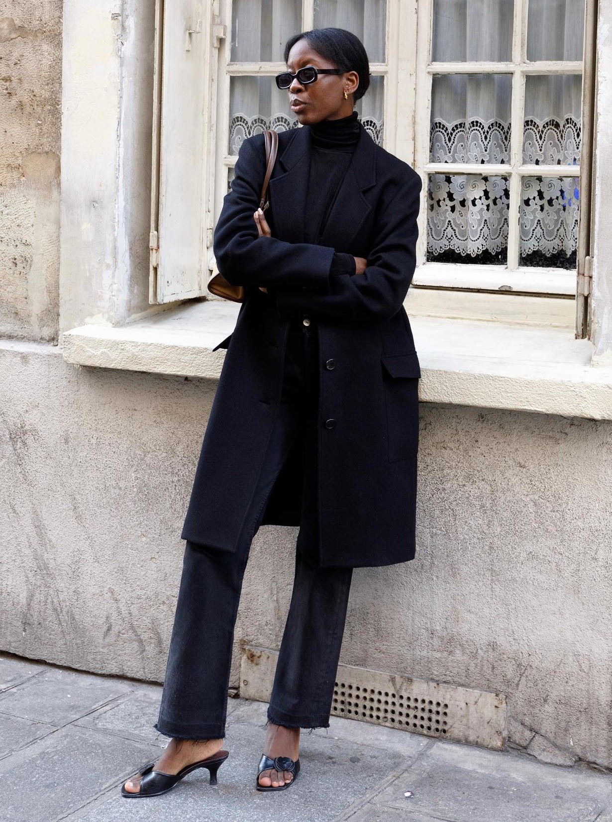 French Outfit Black Coat and Pants