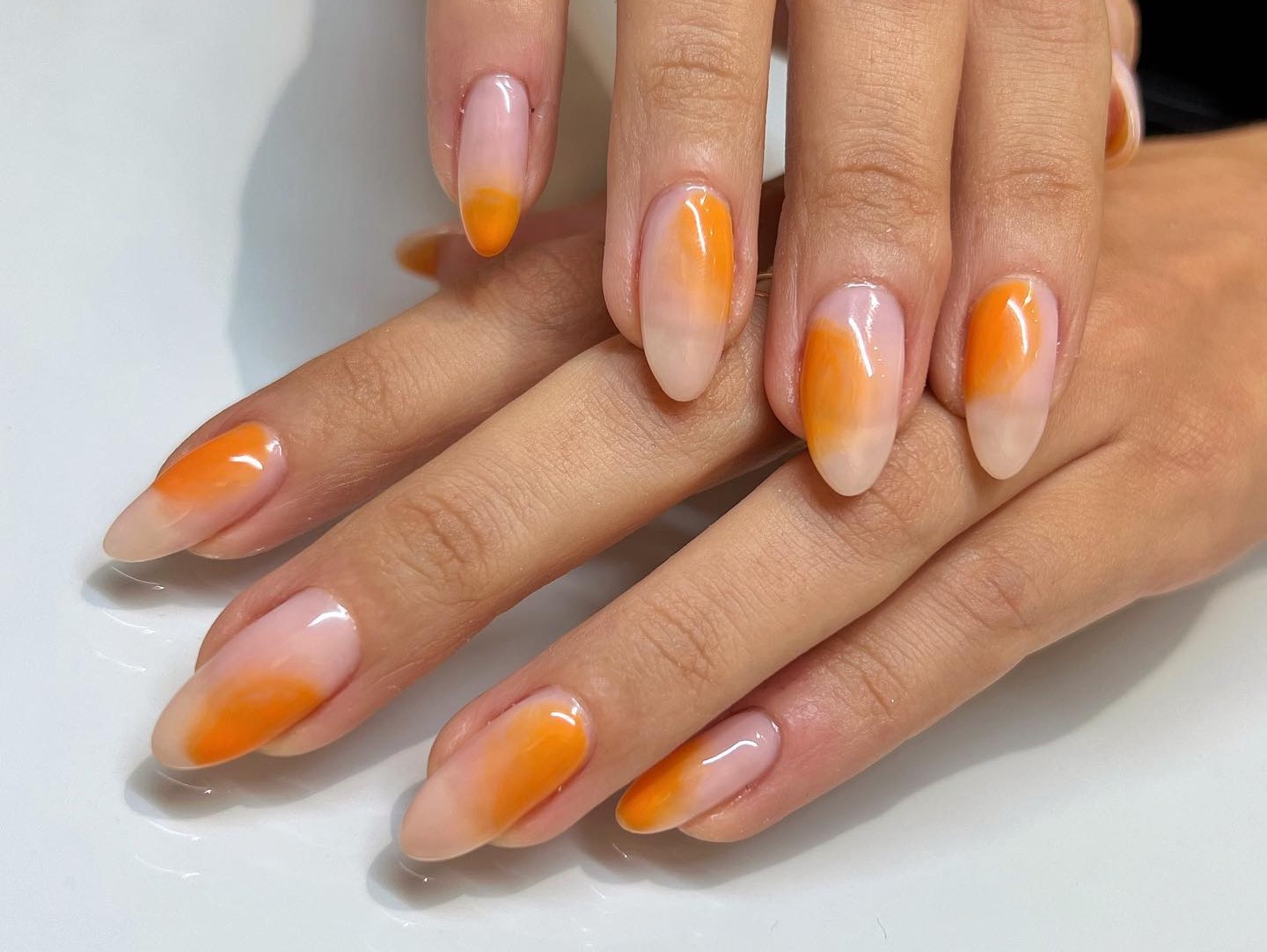 These 8 Nail Colours Will Be Trending in 2023: @NAILARTBYQUEENIE Candied Orange