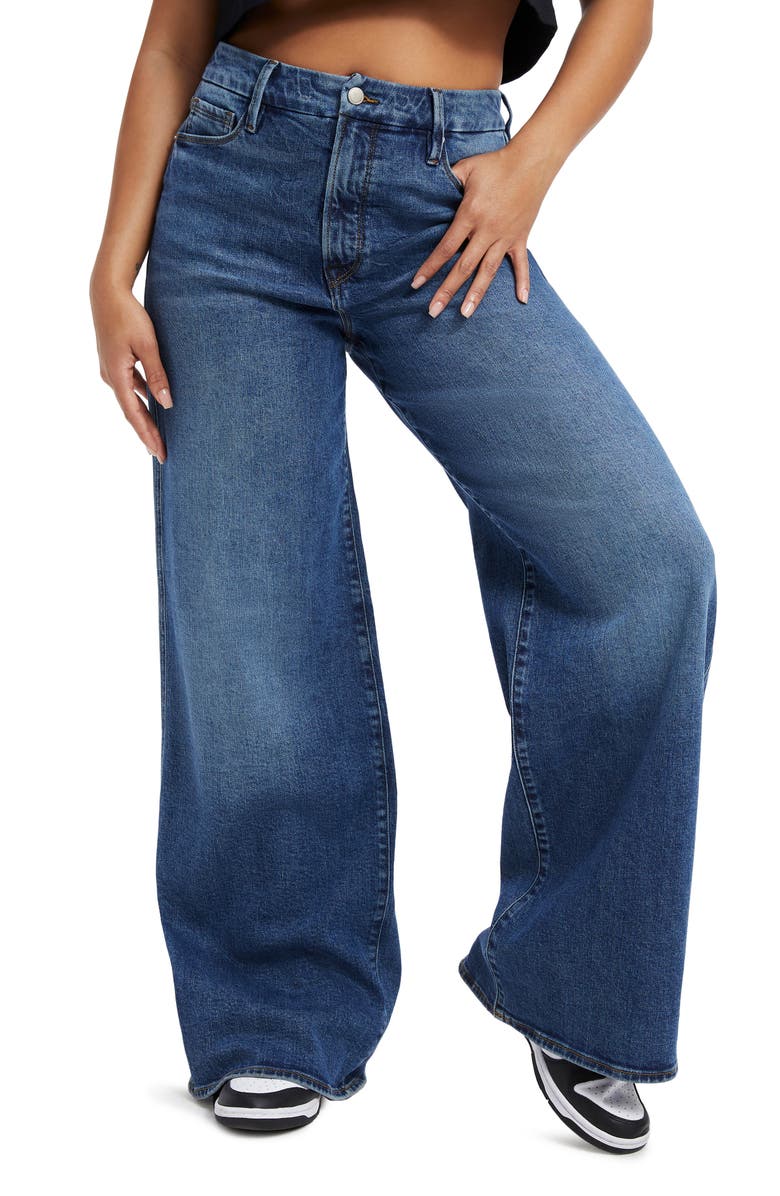 HDLTE Women Baggy Jeans Ripped Wide Leg Jeans High Waist Denim