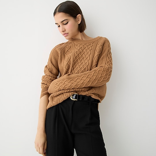 J.Crew Cotton Cable-Knit Sweater