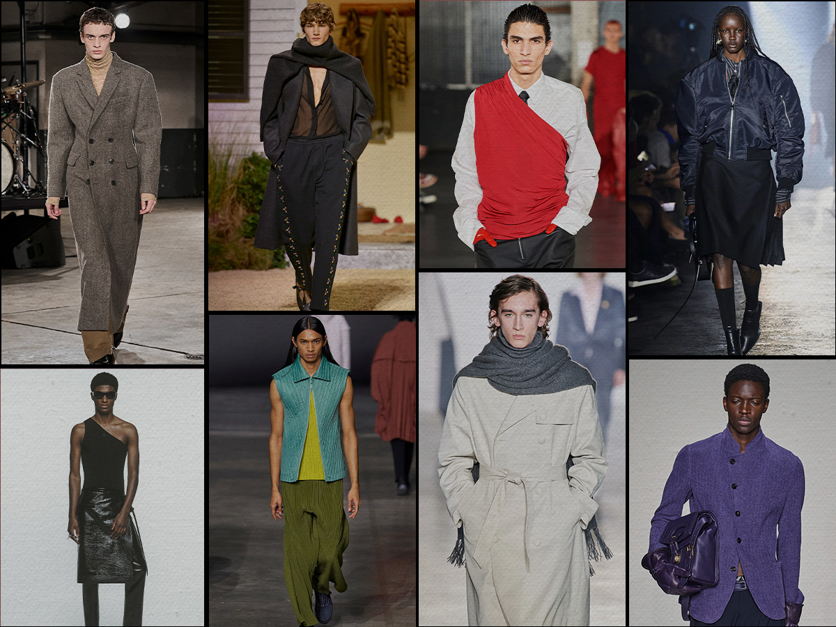 biggest trends from menswear fashion week fall/winter 2023, androgynous fashion trends