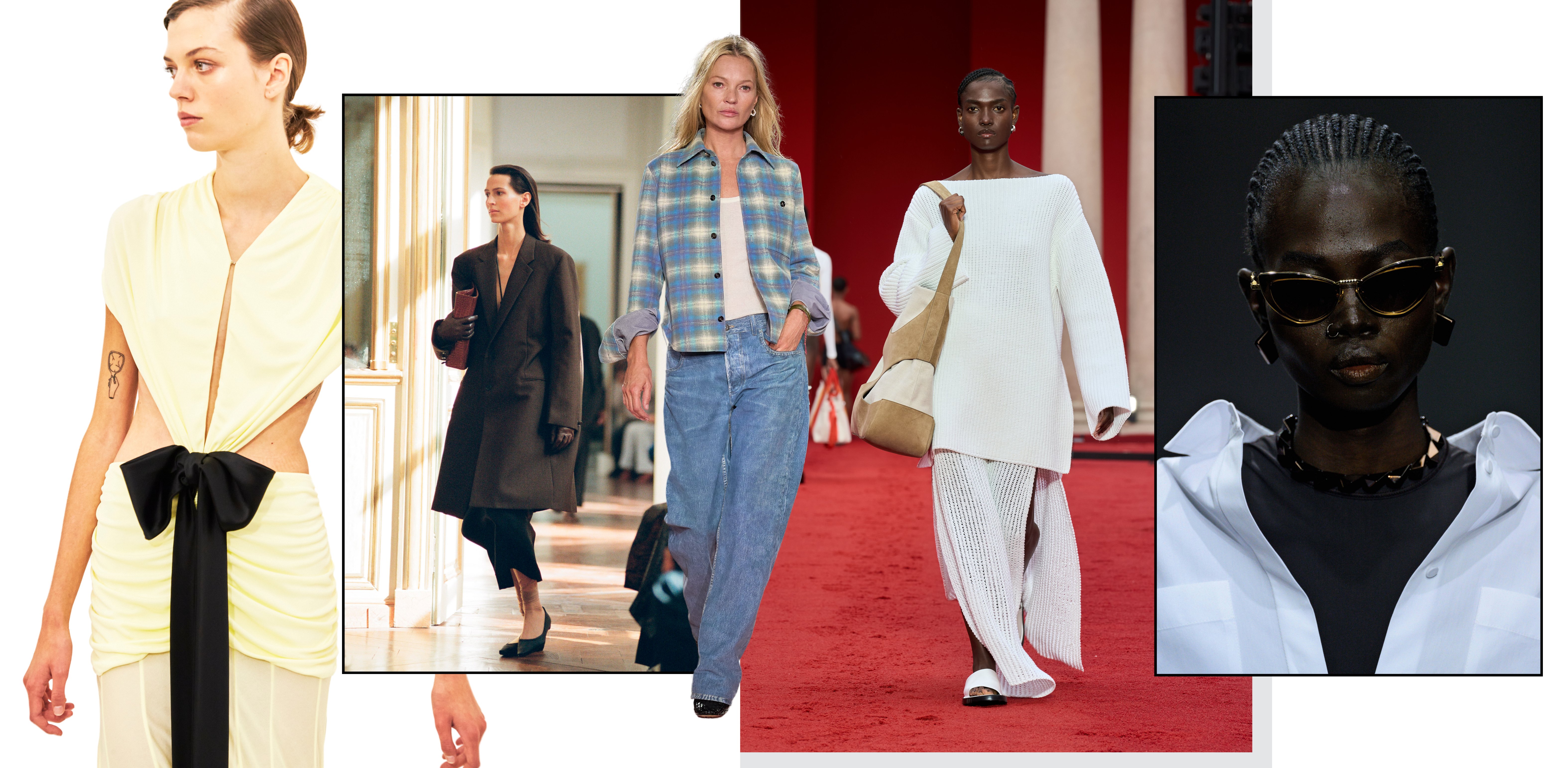 Loewe, The Row, Bottega Veneta, Ferragamo, Valentino looks from spring/summer 2023