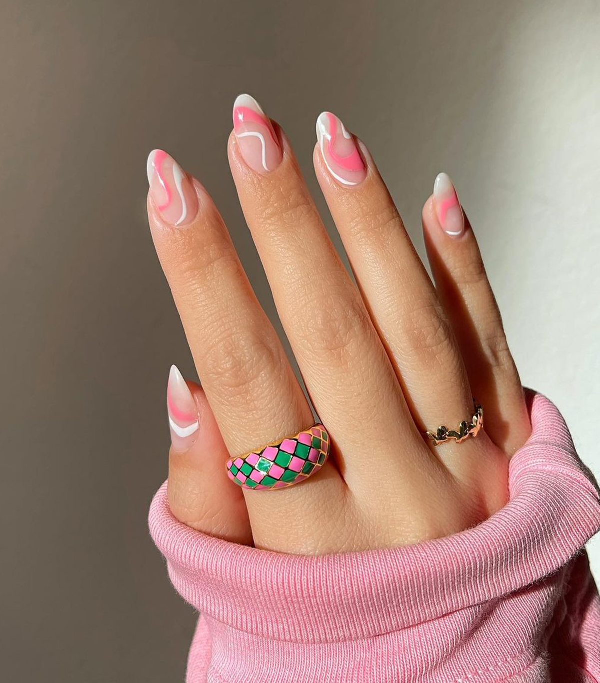 40 Hot Pink Nails with Diamonds - Nail Art 4u