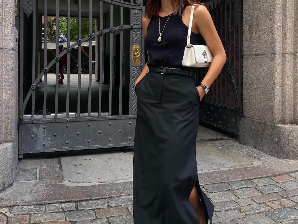 Débora Rosa 4 Editor-Approved Anti-Trend Pieces Black Maxi Skirt