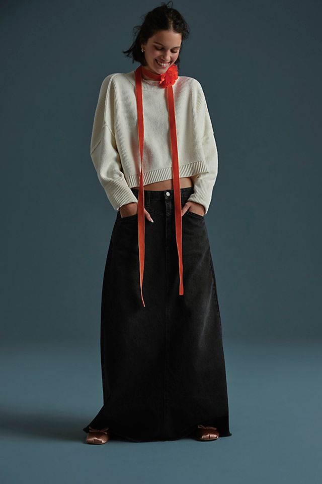 We the Free Come as You Are Denim Maxi Skirt