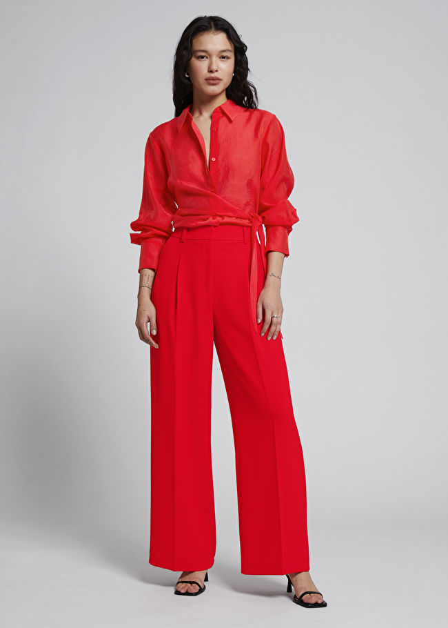 & Other Stories Wide Tailored Press Crease Trousers