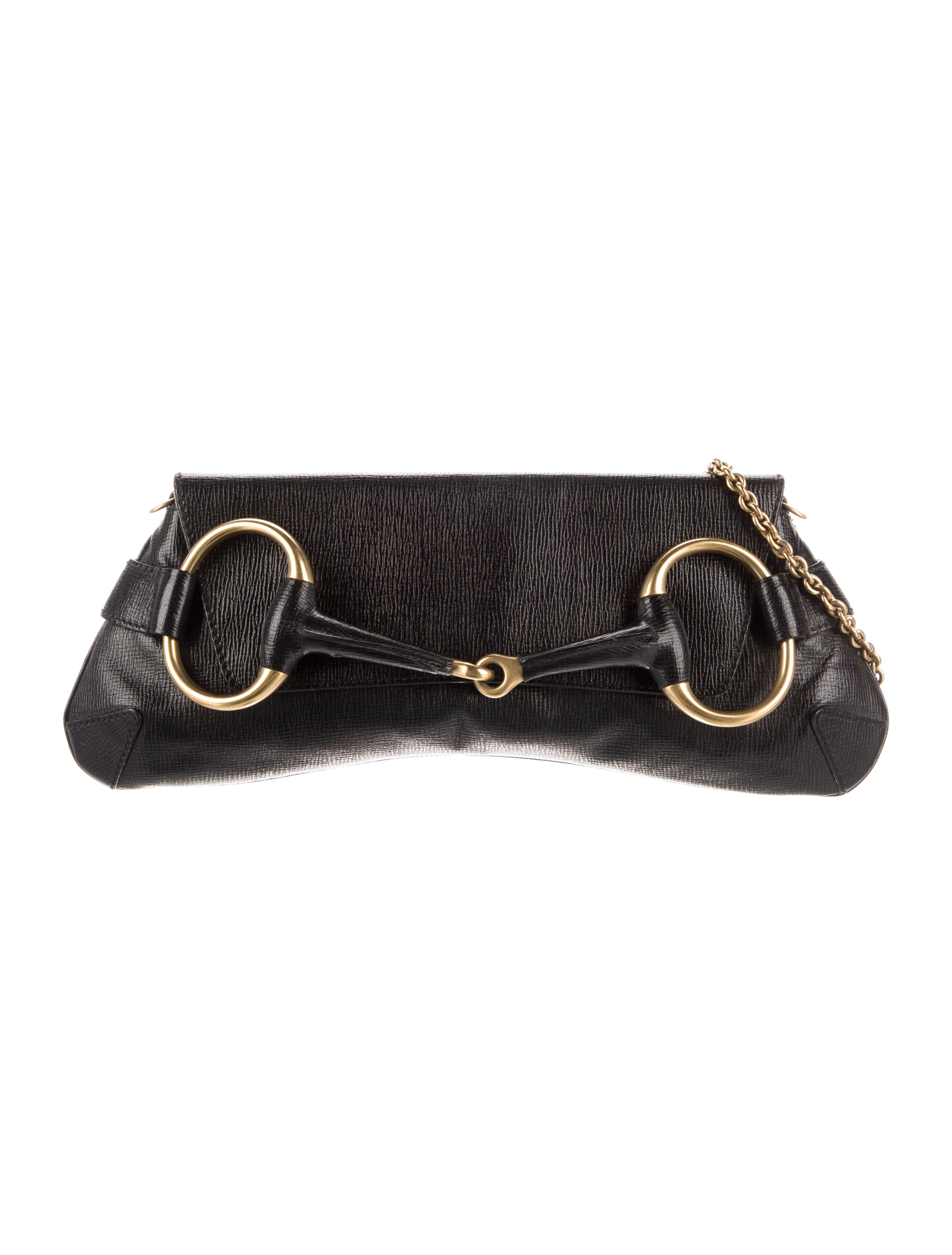 FWRD Renew Gucci Collection By Tom Ford Horsebit Clutch in Black