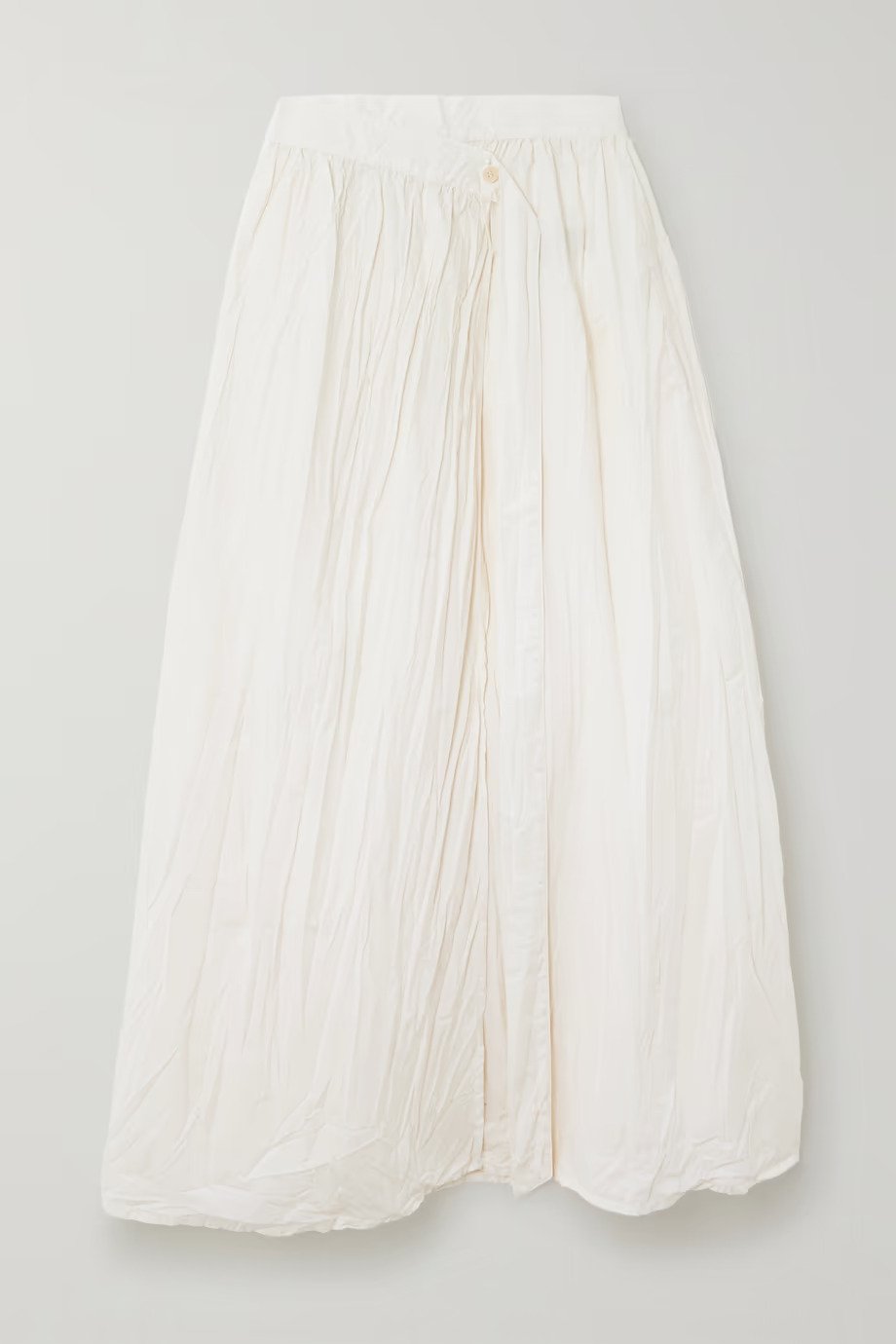 Ninety Percent Anemone Pleated Organic Cotton-Poplin Midi Wrap Skirt