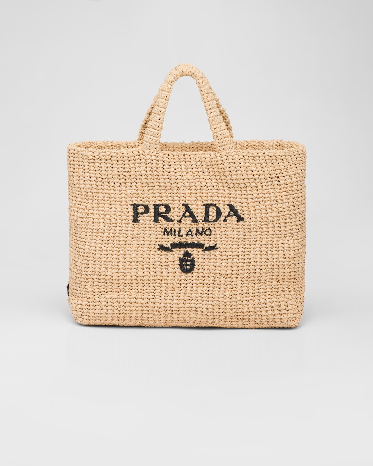 Shop Prada Large Raffia Tote Bag