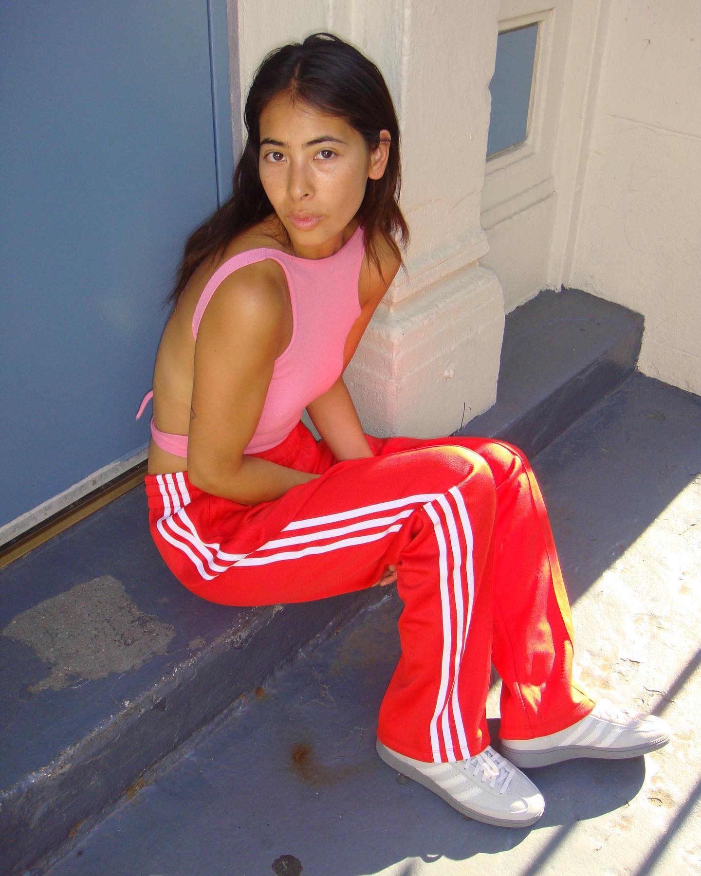 Red adidas leggings with checkered vans  Red Legging Outfits  Cute  Legging Outfit Girls Legging Outfit Legging Outfits
