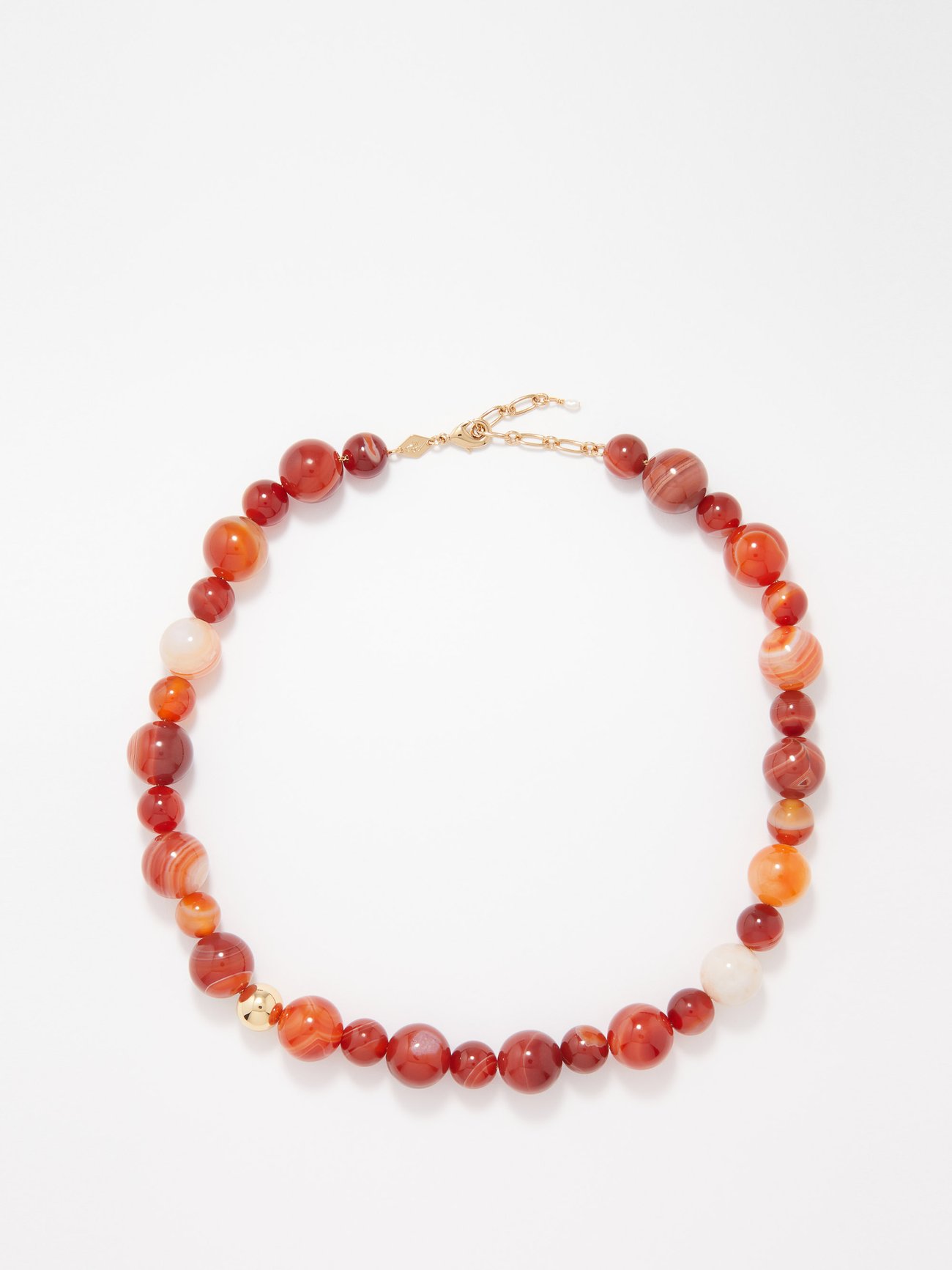 Anni Lu Caramel Drops Agate & 24kt Gold-Plated Necklace