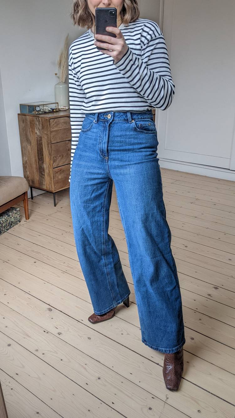 Editor Emily Dawes wearing M&S The Wide Leg Jeans