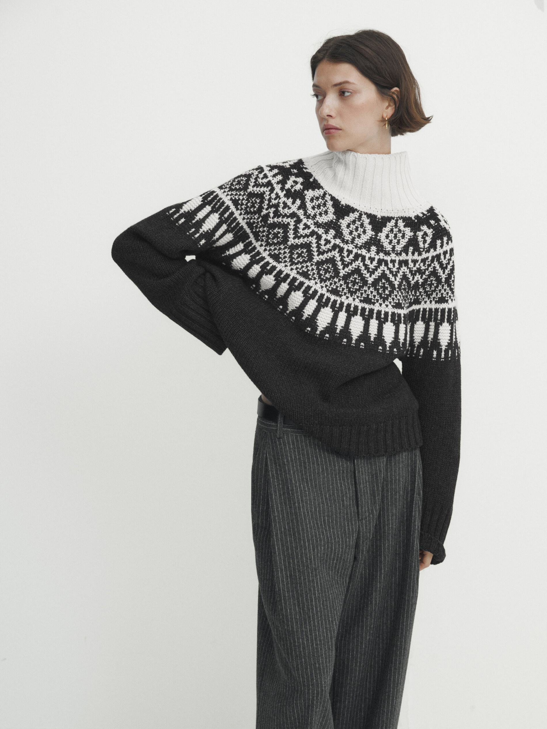 Massimo Dutti Jacquard Knit Sweater