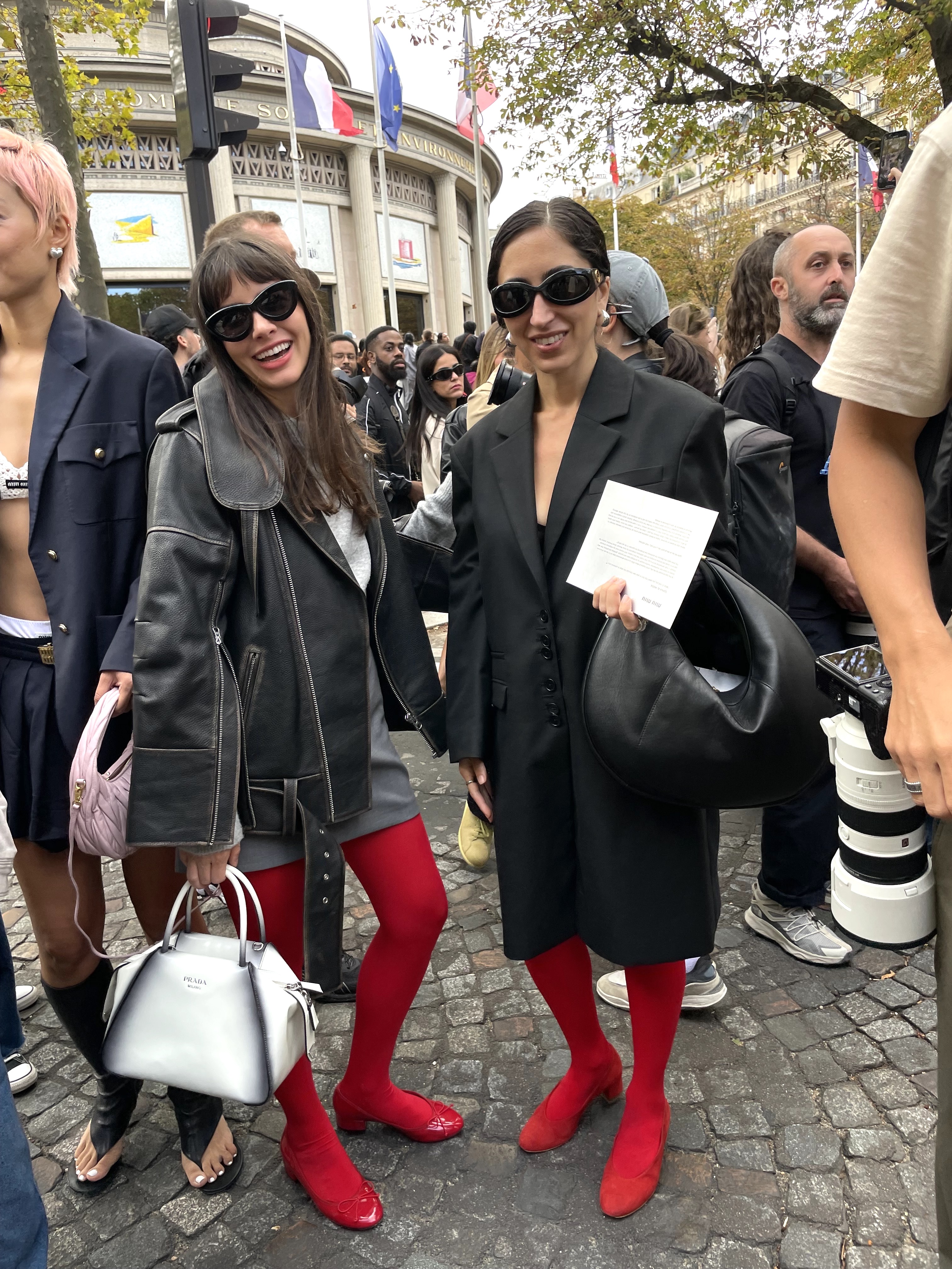kat collings red tights fashion week