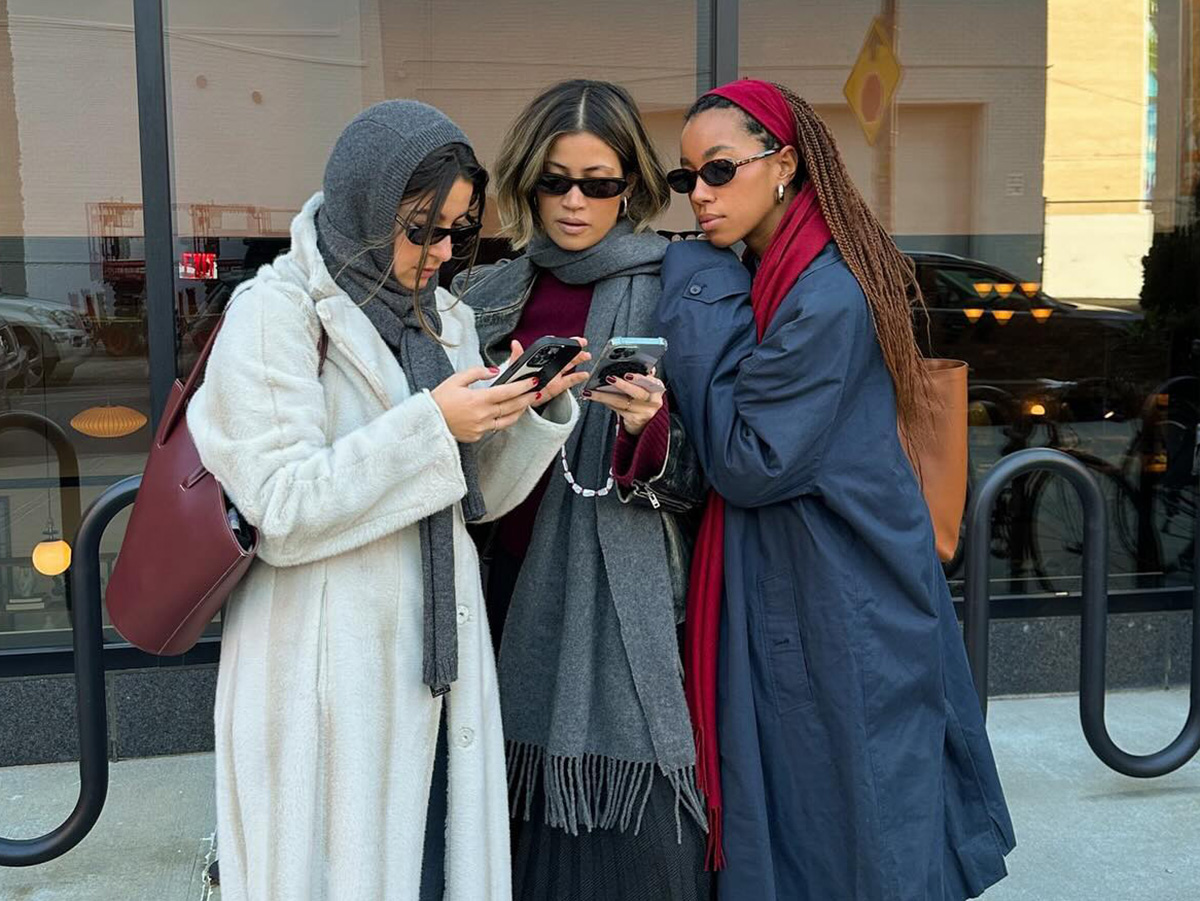 Girls looking at phones