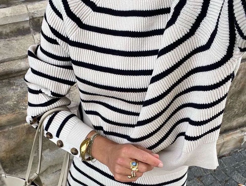 striped sweater detail shot
