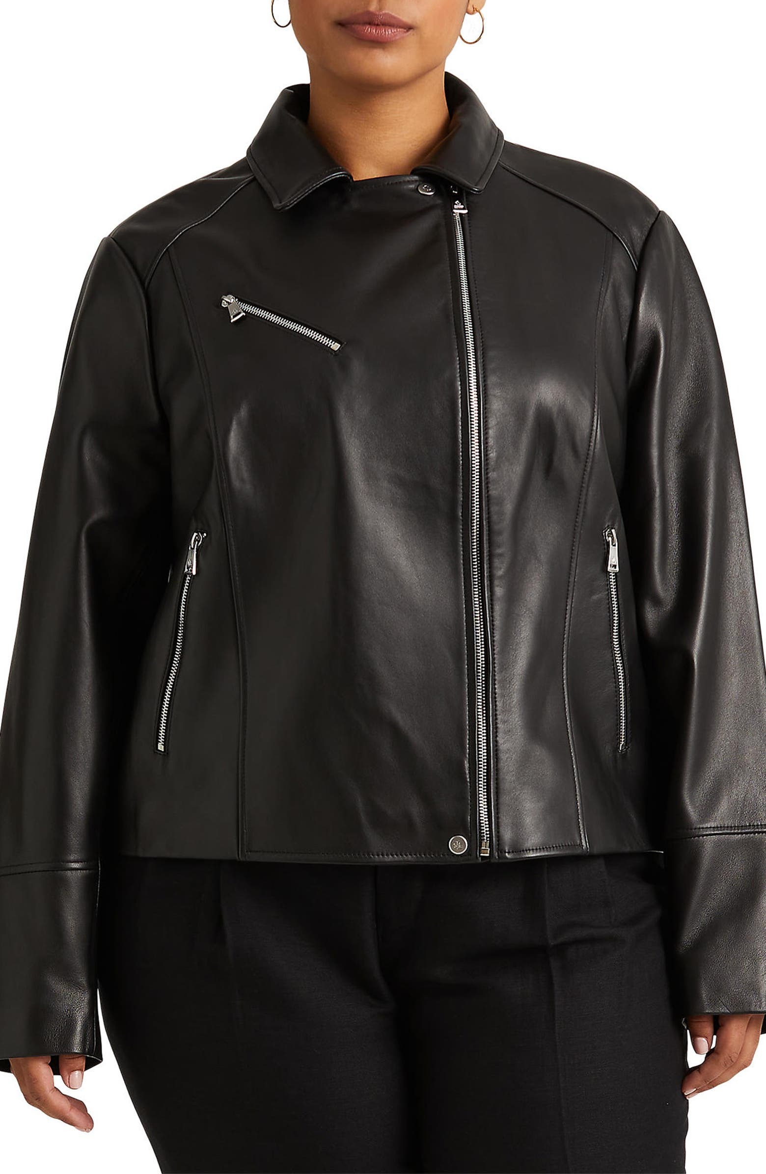 Lauren Ralph Lauren Leather Moto Jacket