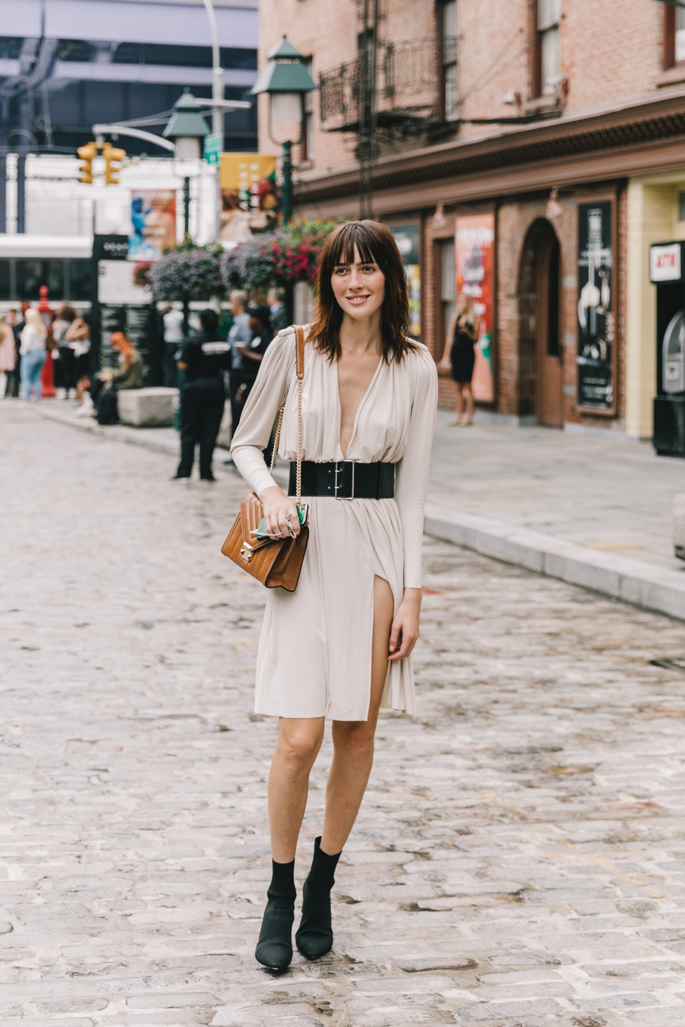 midi dress and ankle boots