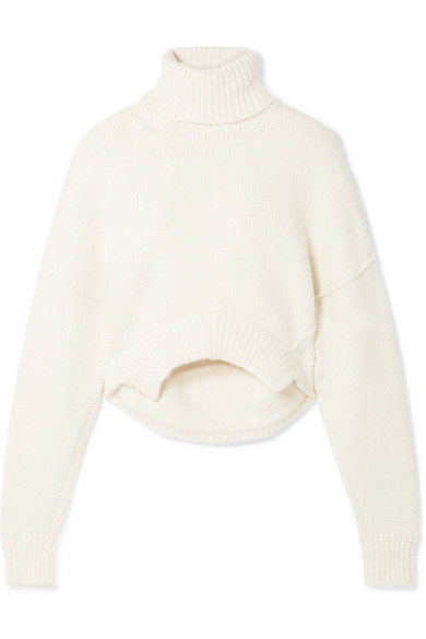 white turtleneck cropped sweater